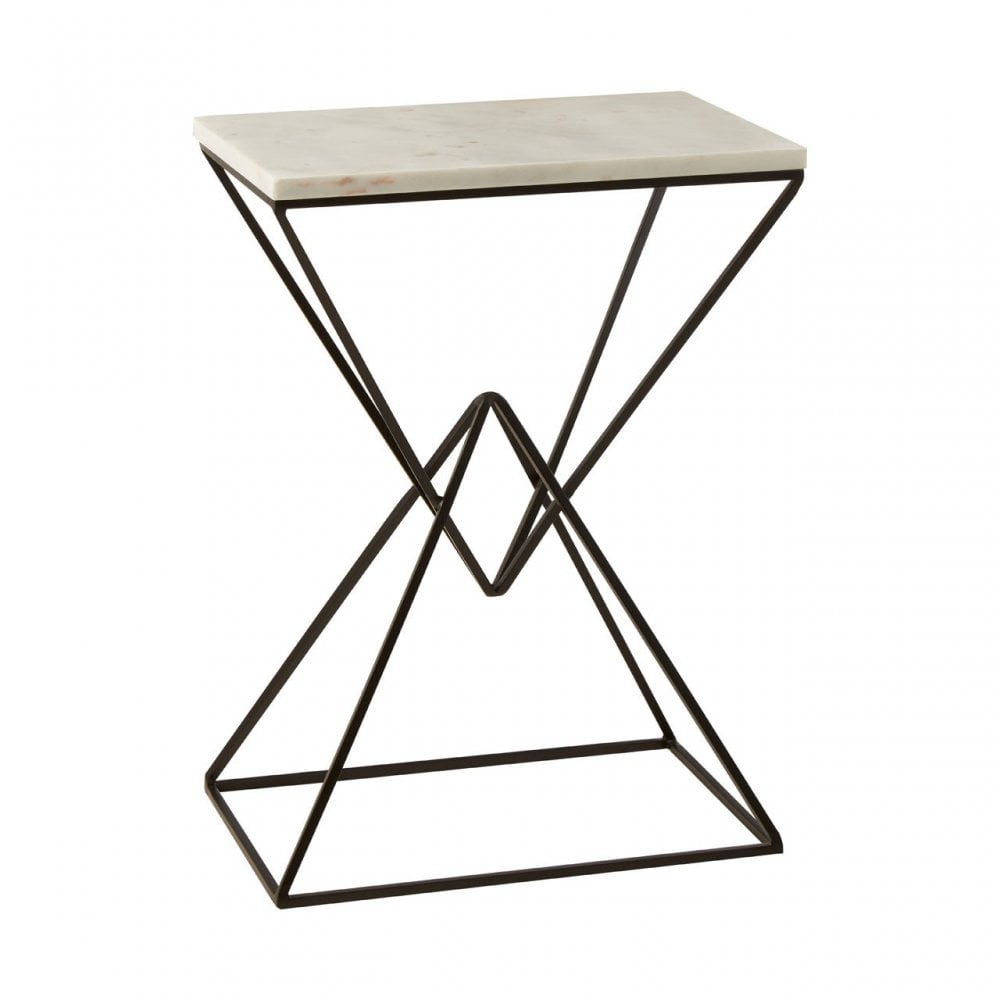 Gianna Rectangular Side Table White