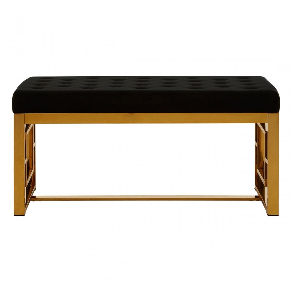 Matayo Black Velvet Bench
