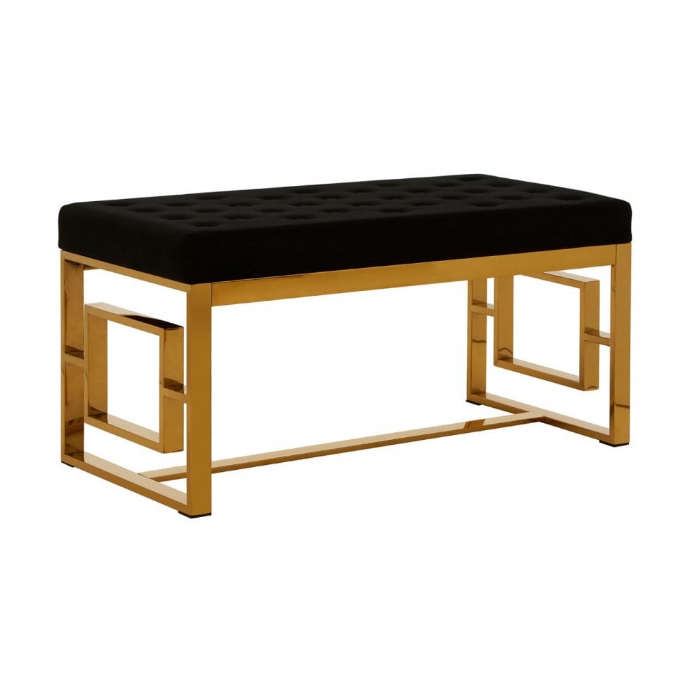 Matayo Black Velvet Bench