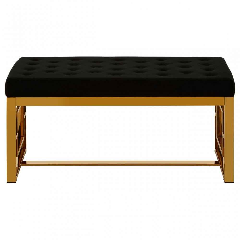 Matayo Black Velvet Bench