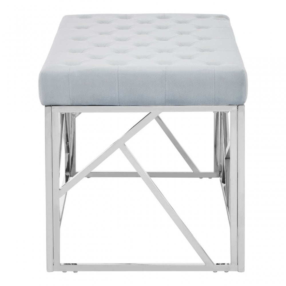 Matayo Powder Blue Geometric Bench Blue