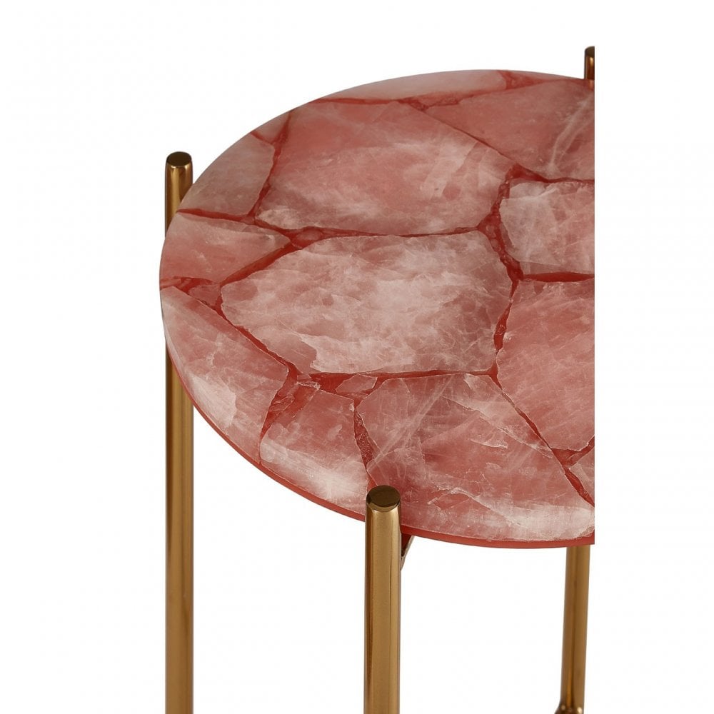 Vita Pink Quartz Side Table Pink