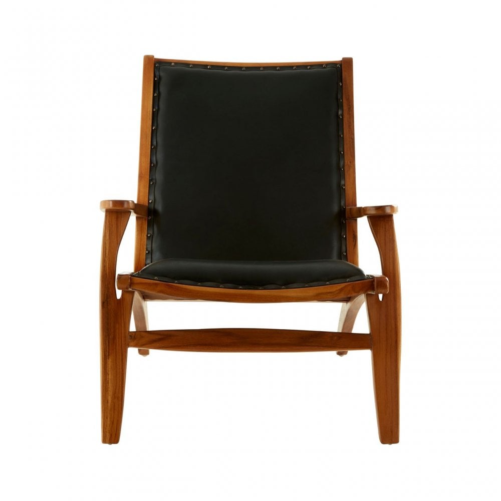 Kourtnai Black Leather / Wood Chair Black