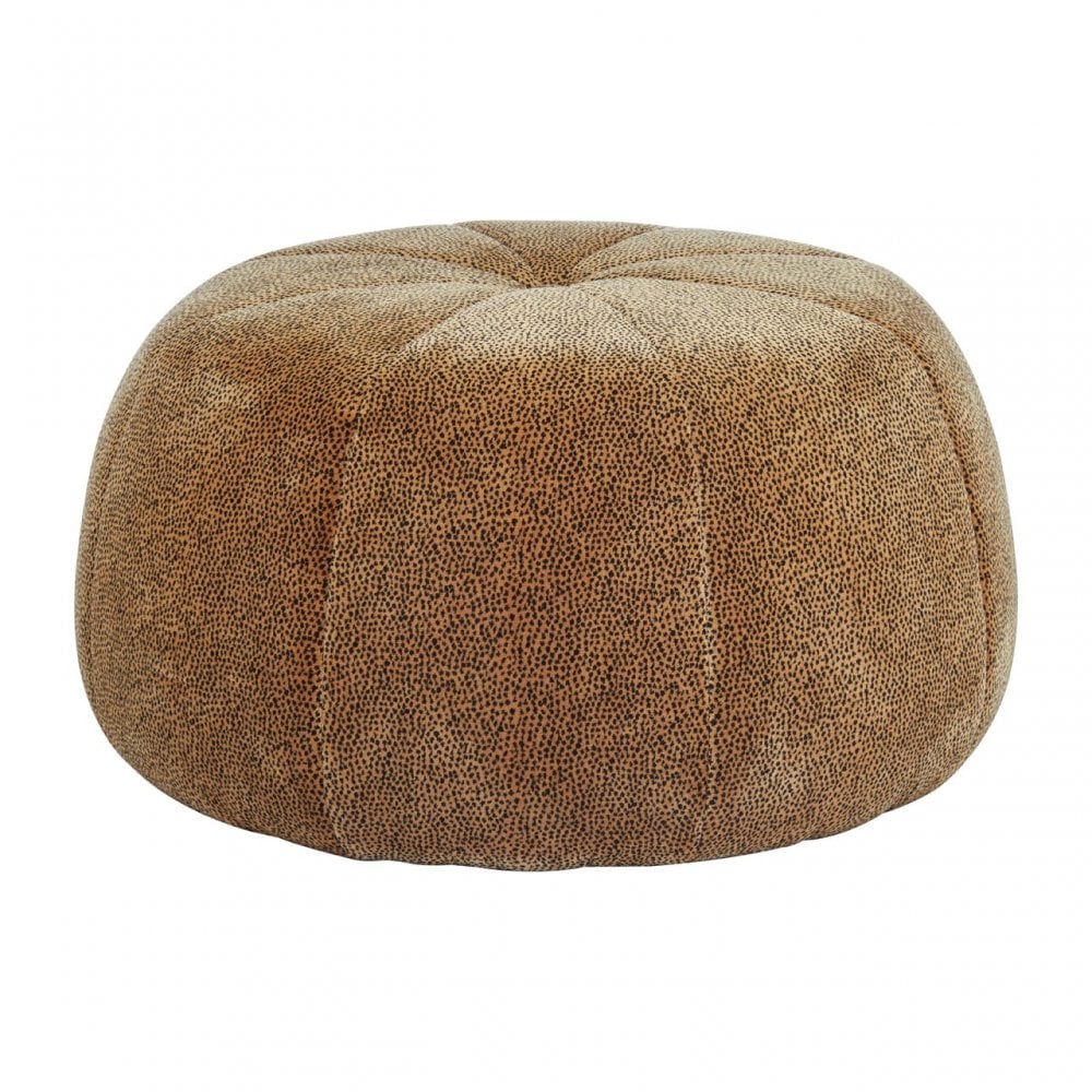 Hatton Leopard Print Pouffe Brown