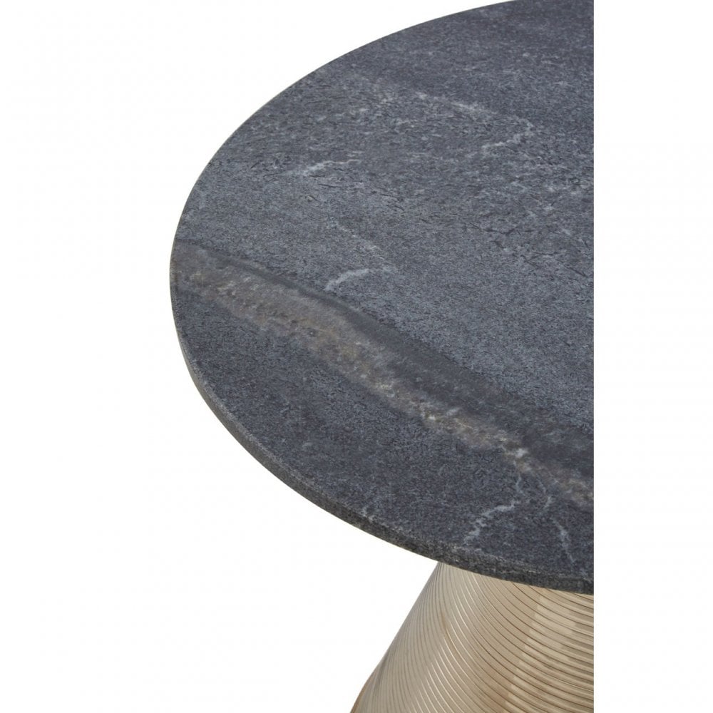 Martini Table With Grey Marble Top Silver