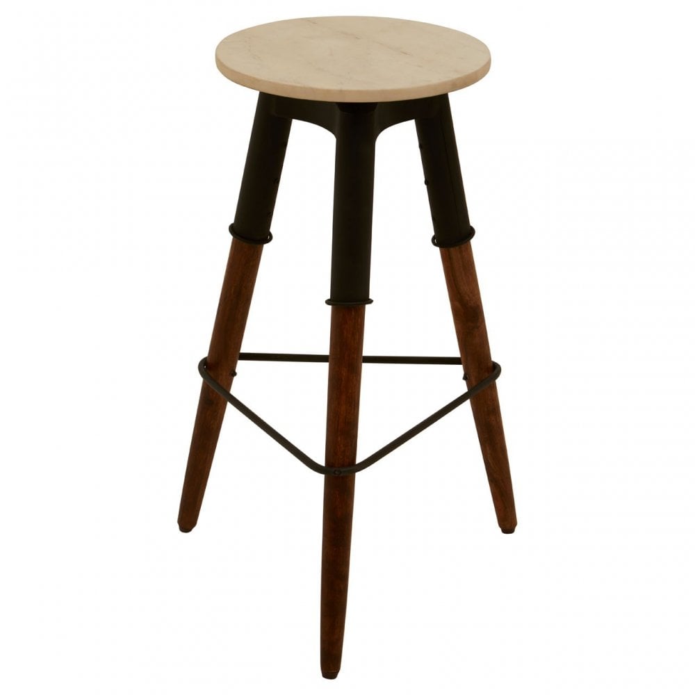 Vasco 3 Leg Bar Stool with Wood Top Black