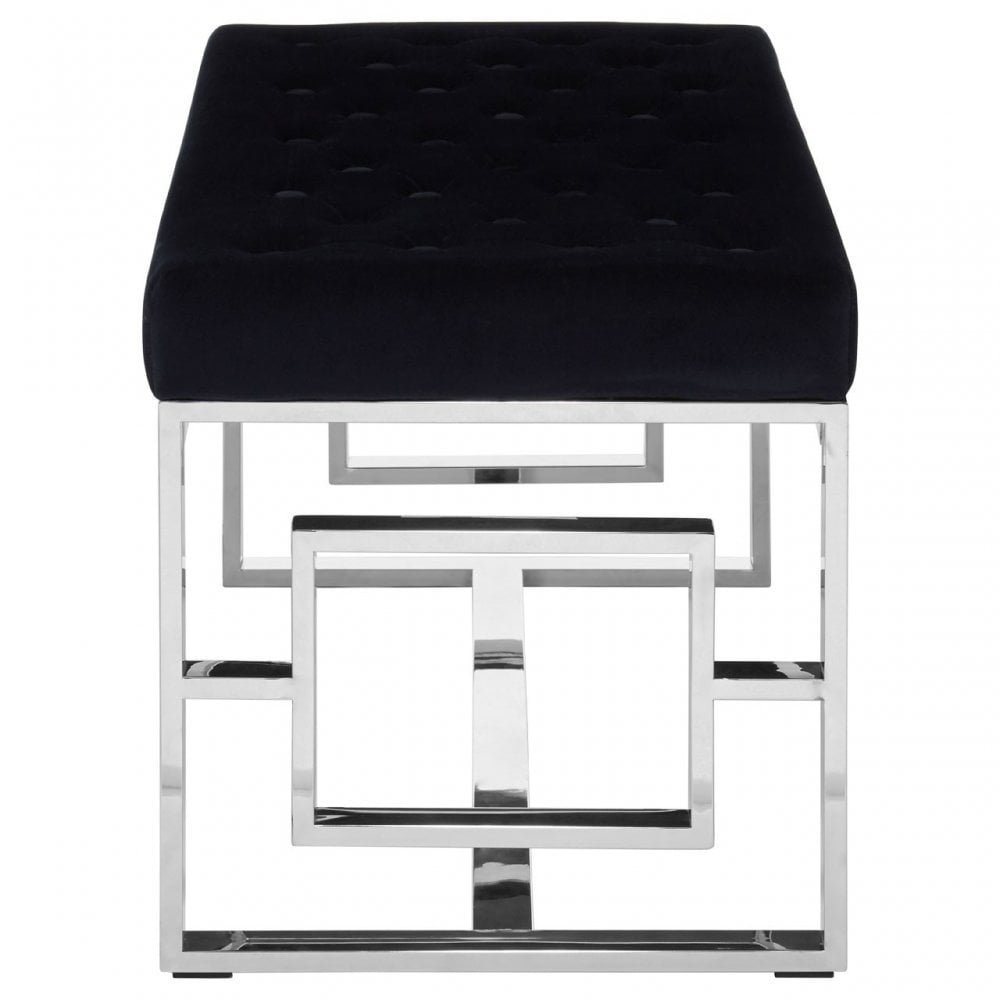 Matayo Black Tufted Bench Black