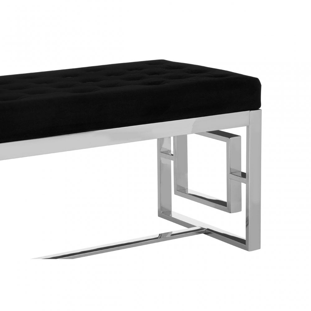 Matayo Black Tufted Bench Black