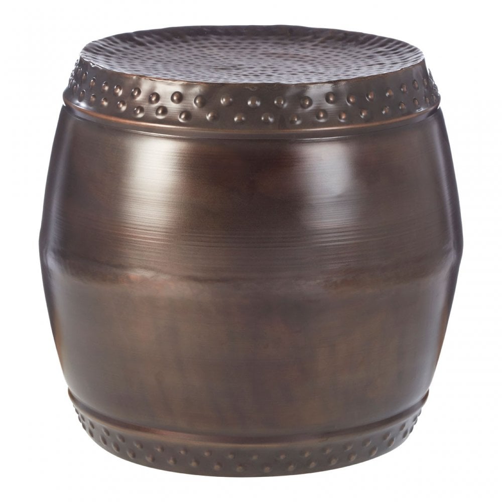 Hamish Set of 2 Drum Style Side Tables Brown