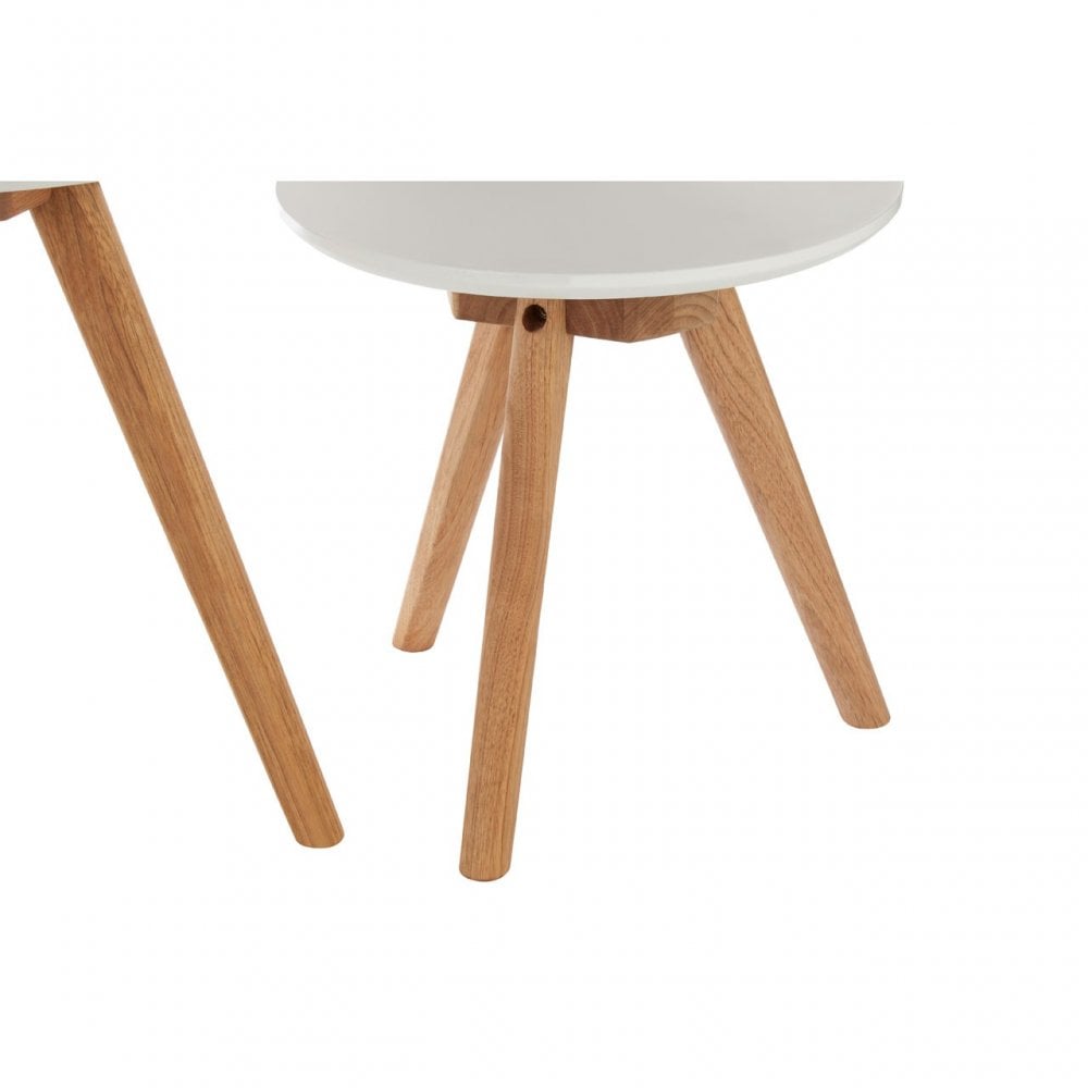 Set of 3 Side Tables with Tapered Legs White