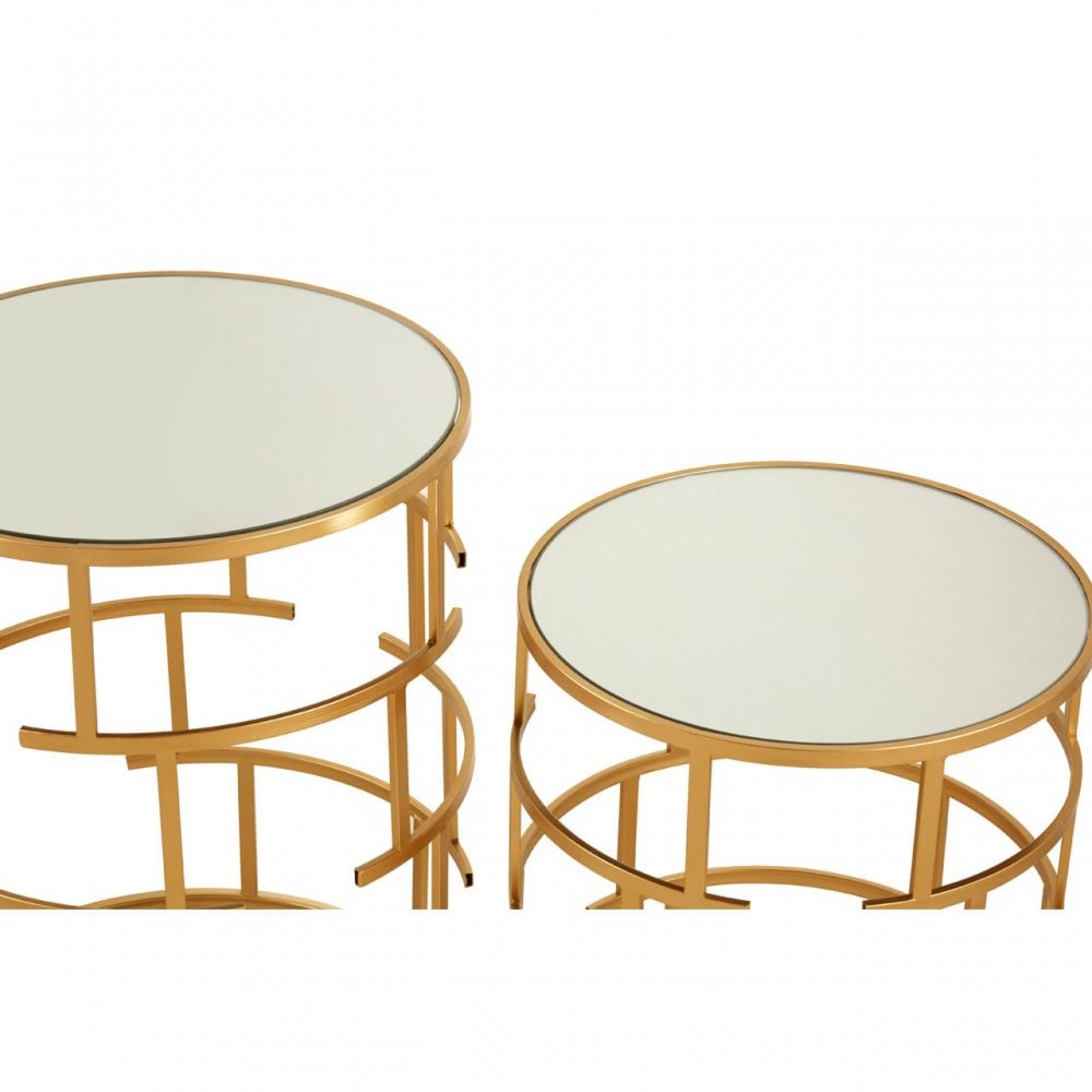 Anvil Set of 2 Maze Design Side Tables Gold