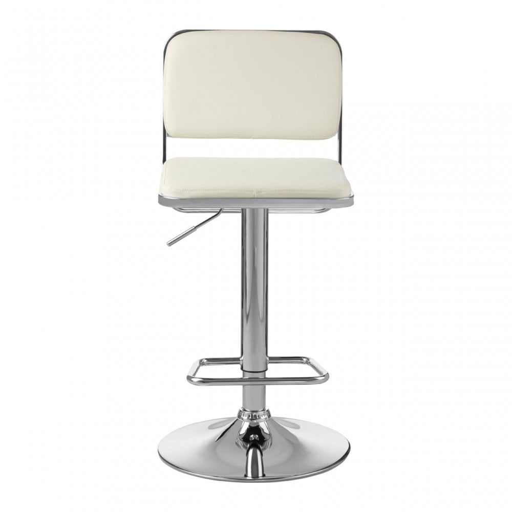 Stockholm White Seat / Chrome Base Bar Stool White