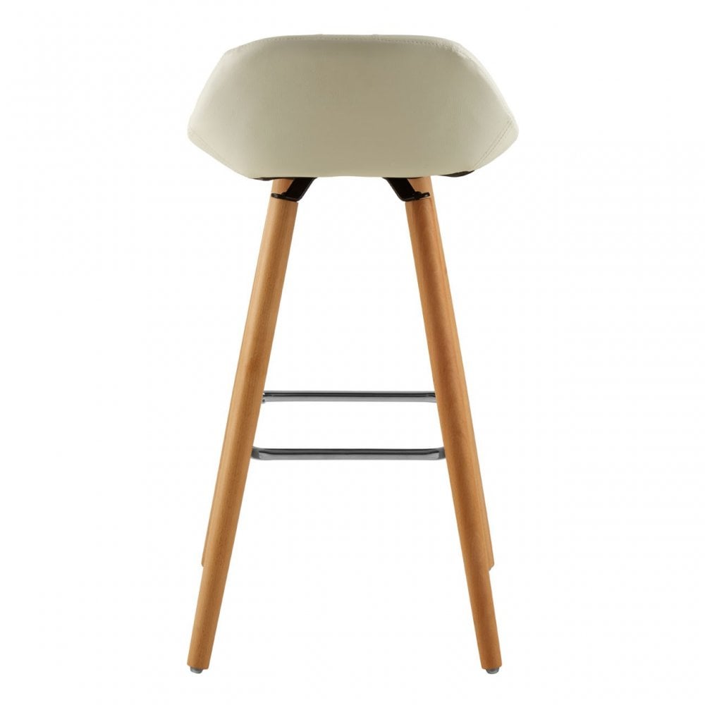 Stockholm White Faux Leather Bar Stool White