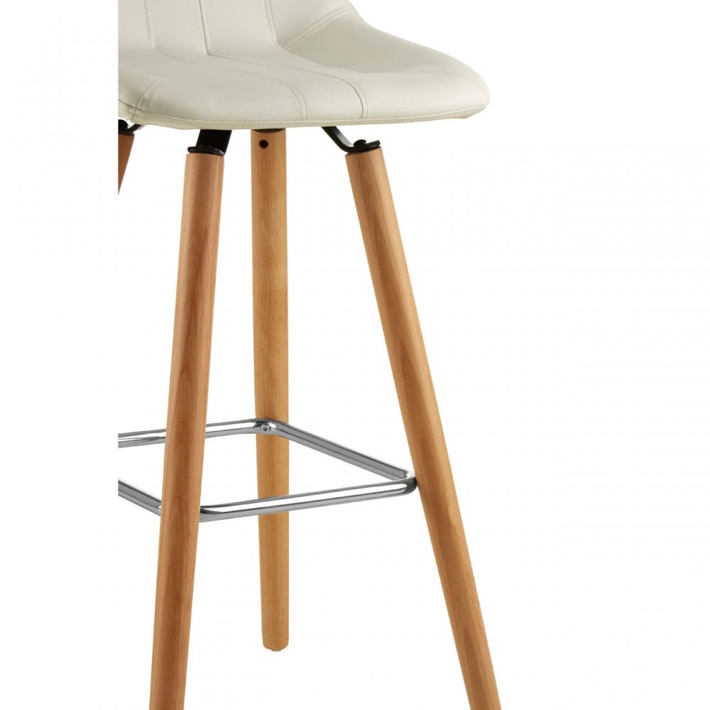 Stockholm White Faux Leather Bar Stool White