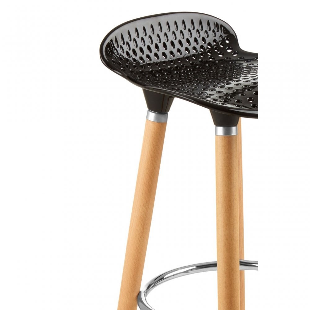 Stockholm Matte Black Bar Stool Black