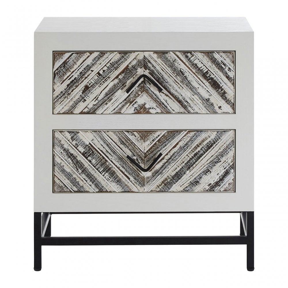 Lombok 2 Drawer Cabinet White