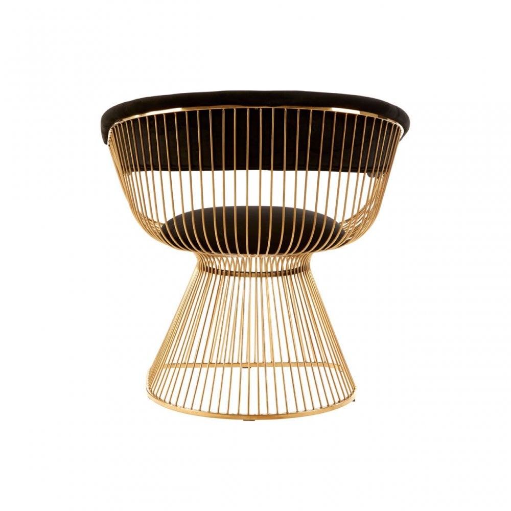 Chiqui Black Velvet / Gold Finish Chair Black