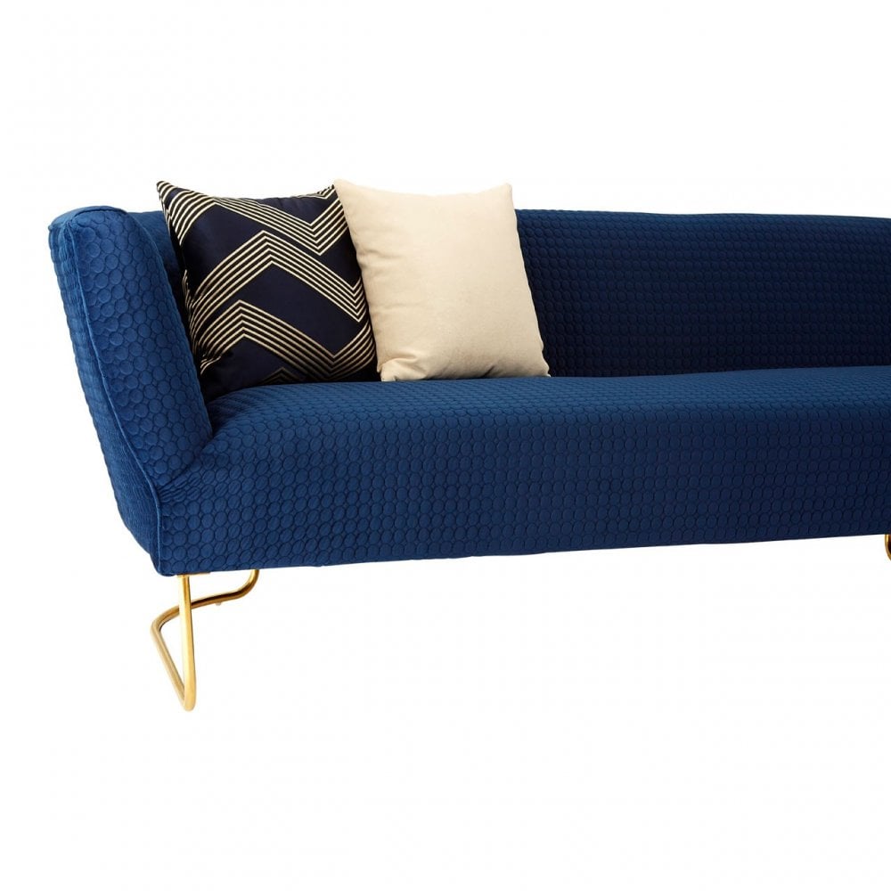 Renee Dark Blue Velvet 5 Seat Corner Sofa Blue