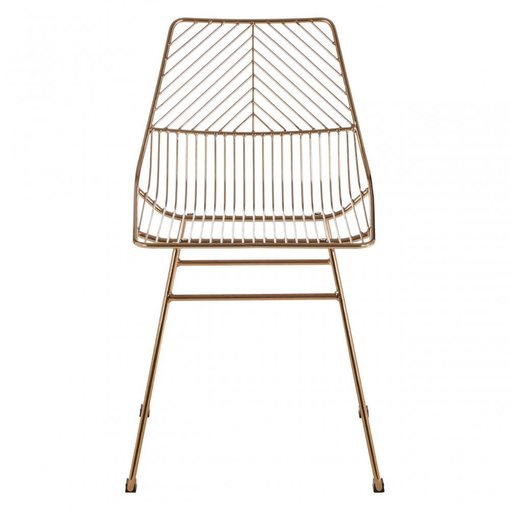 Brock Small Bronze Metal Wire Chair Gold