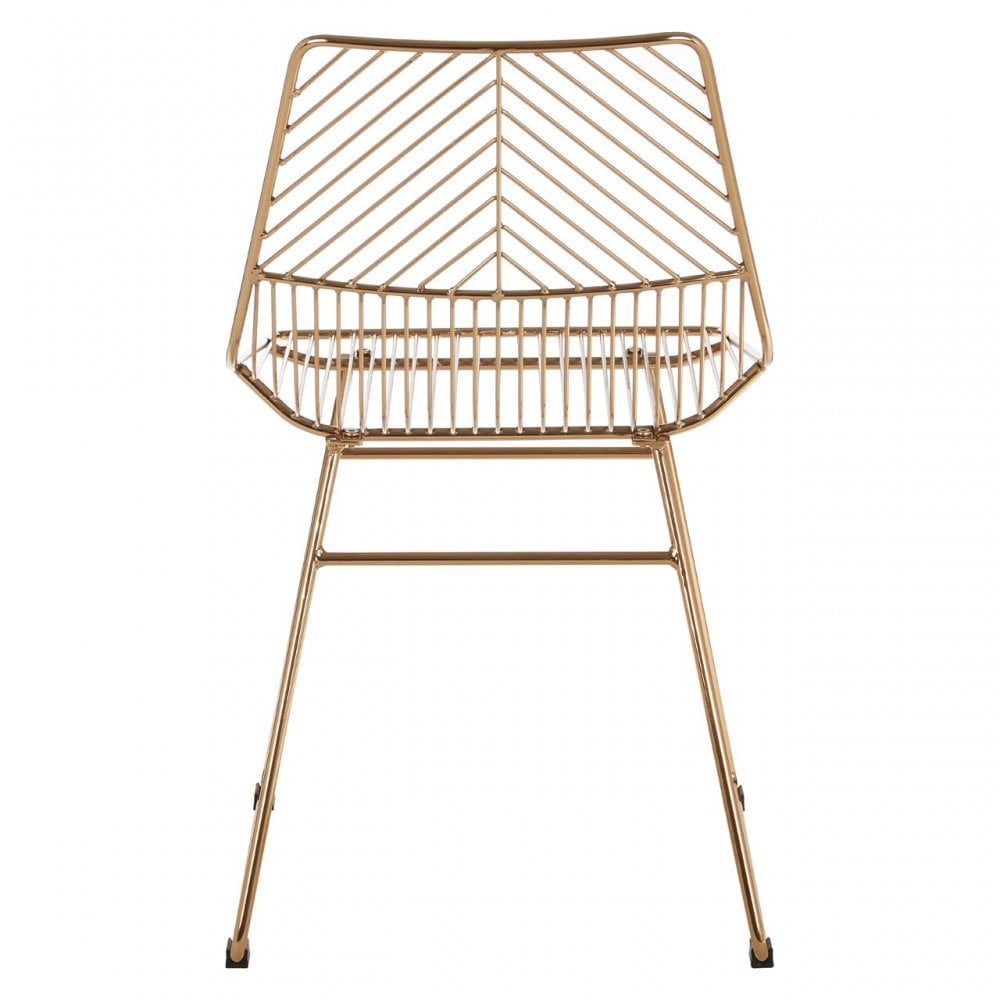 Brock Small Bronze Metal Wire Chair Gold