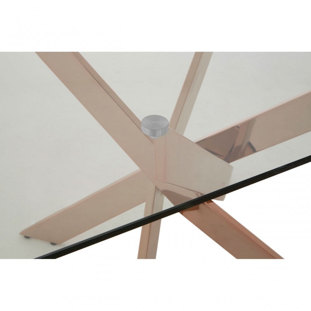 Matayo Rectangular Rose Gold Dining Table Rose Gold