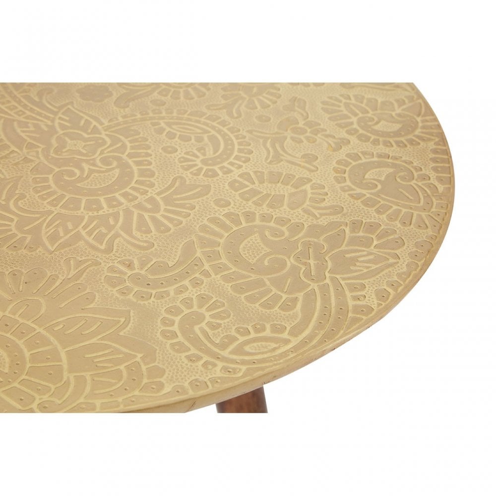 Wulah Carve Side Table Gold