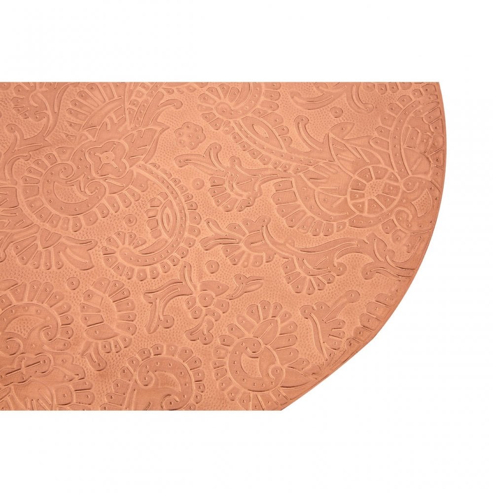 Wulah Carve Side Table Copper