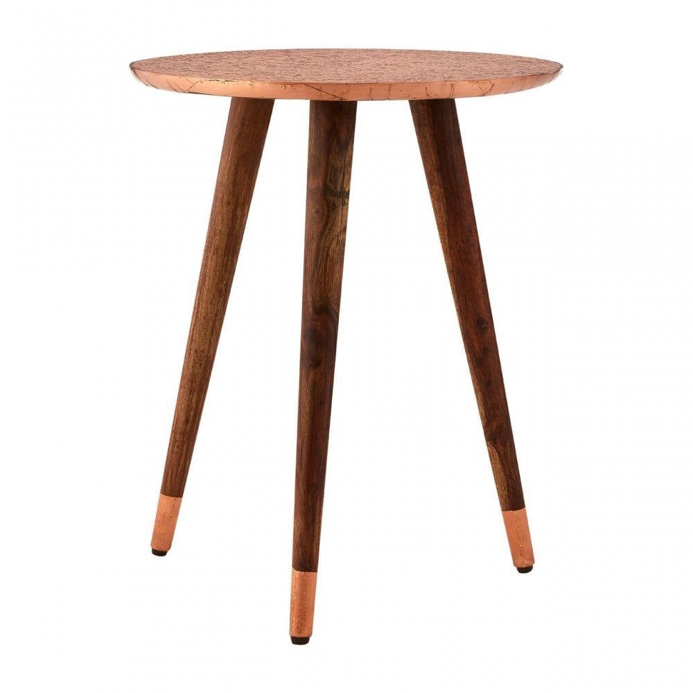 Wulah Carve Side Table Copper