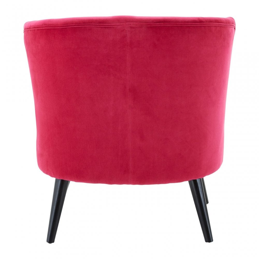 Round Pink Plush Velvet Armchair Pink