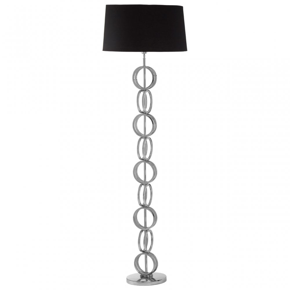 Dankel Floor Lamp with Multi Ring Base Silver