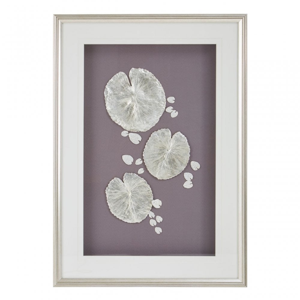 Silver Leaf Design Framed Wall Art Silver