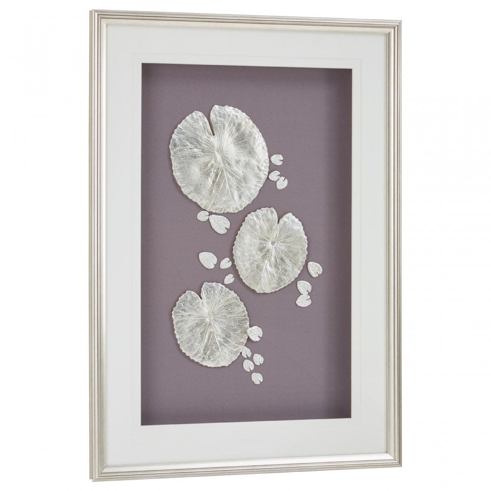 Silver Leaf Design Framed Wall Art Silver