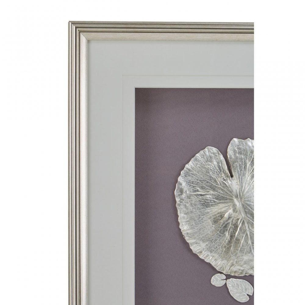 Silver Leaf Design Framed Wall Art Silver