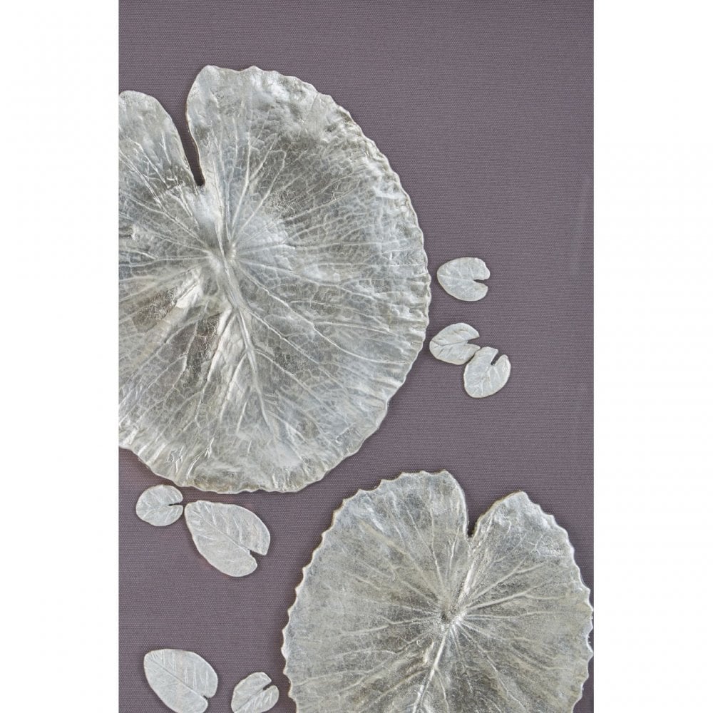 Silver Leaf Design Framed Wall Art Silver