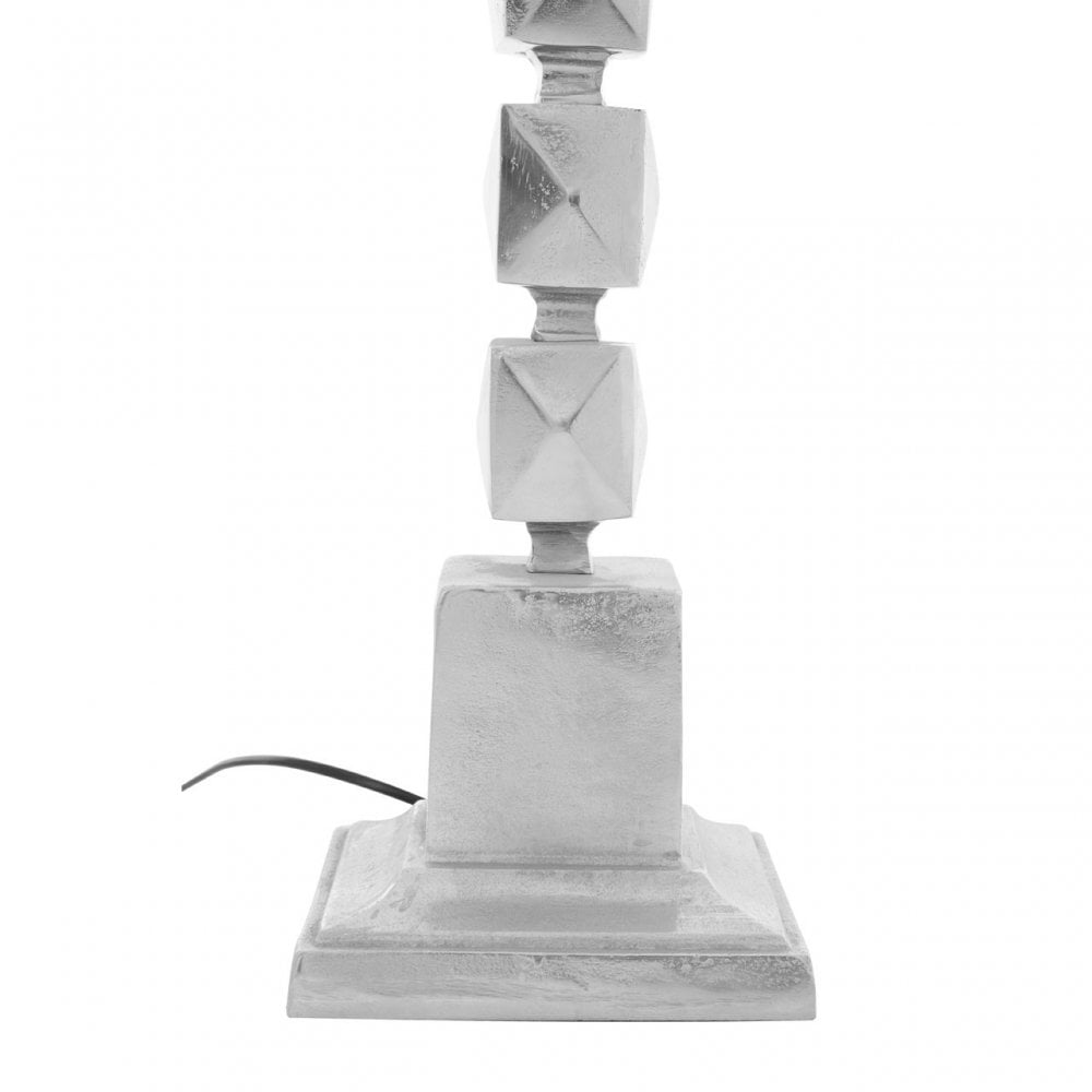 Macey Large Faceted Table Lamp Silver