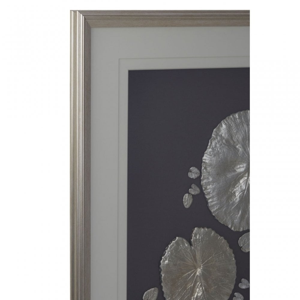 Silver Leaf Design Framed Wall Art Silver