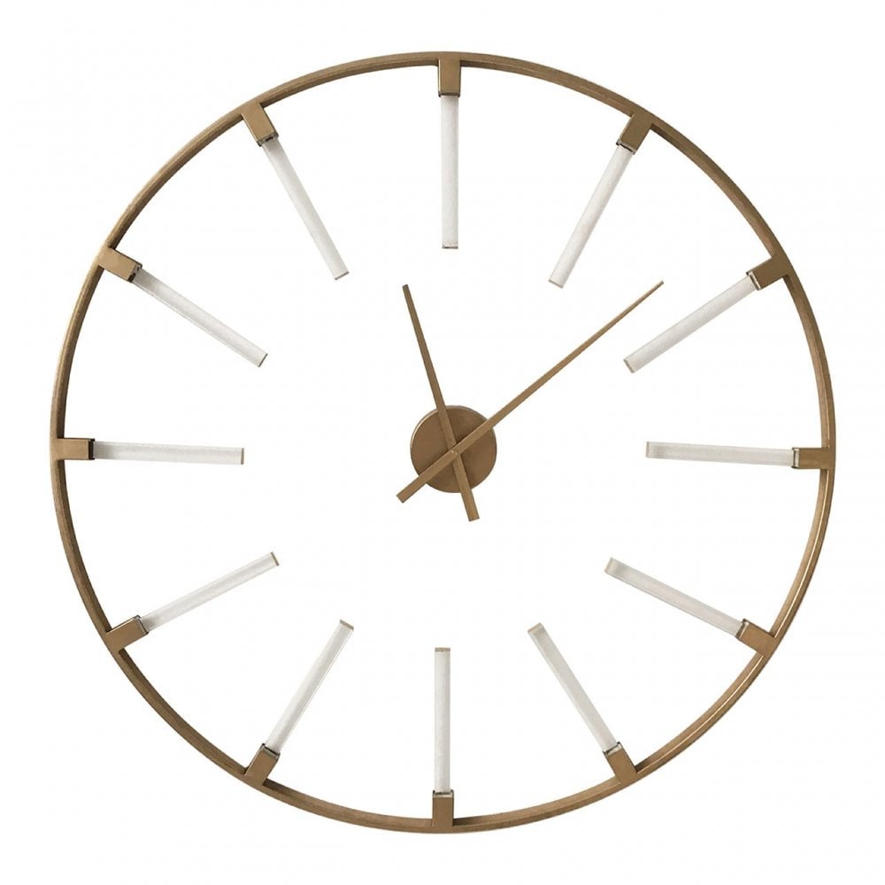 Beauly Gold Metal Round Wall Clock Gold