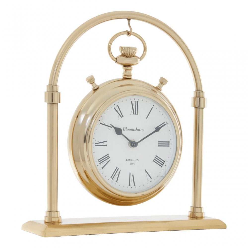 Townhouse Small Round Mantel Clock Gold