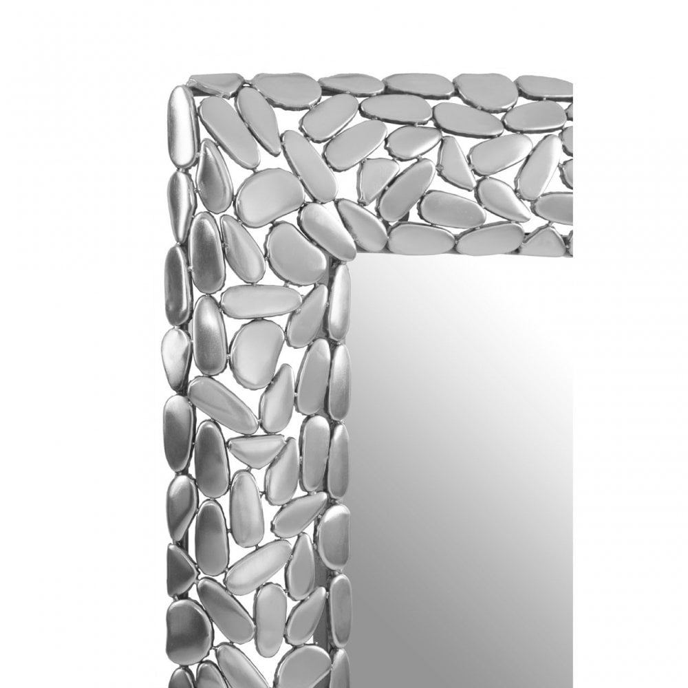 Hamish Pebble Effect Rectangular Wall Mirror Silver