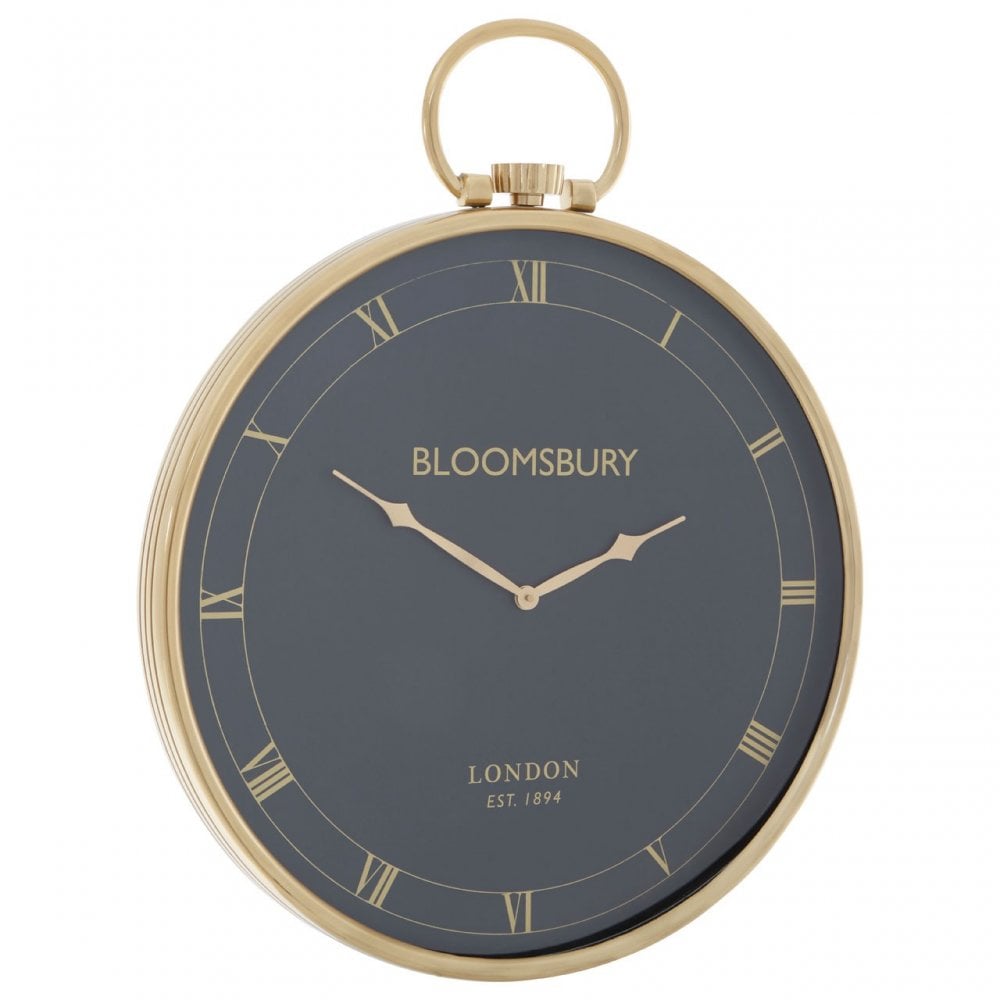 Geoi Large Pocket Style Wall Clock Black