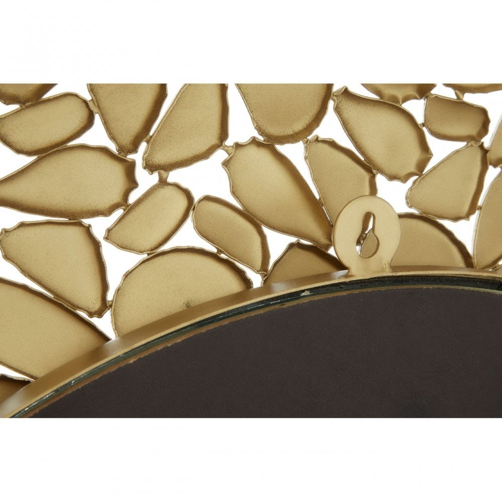Hamish Pebble Effect Round Wall Mirror Brass
