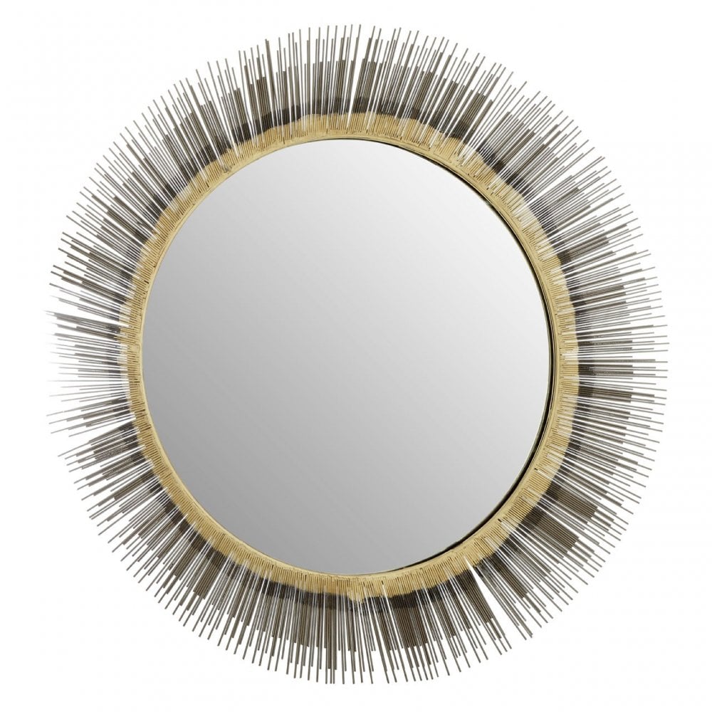 Hamish Brass Finish Iron Wall Mirror Brass