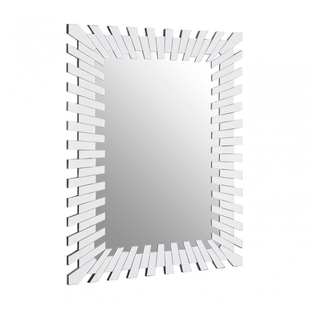 Puzzle Sunburst Wall Mirror Silver