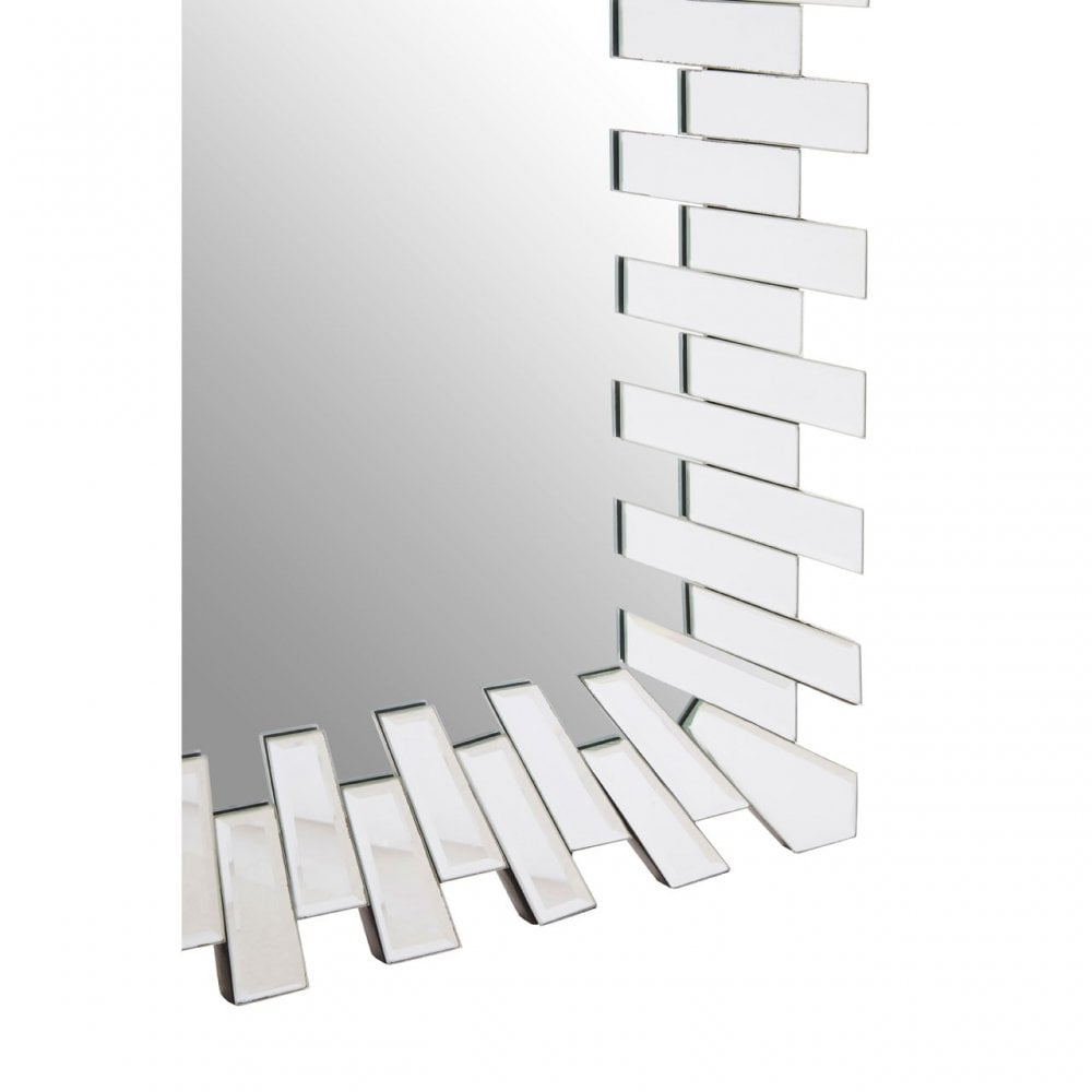 Puzzle Sunburst Wall Mirror Silver
