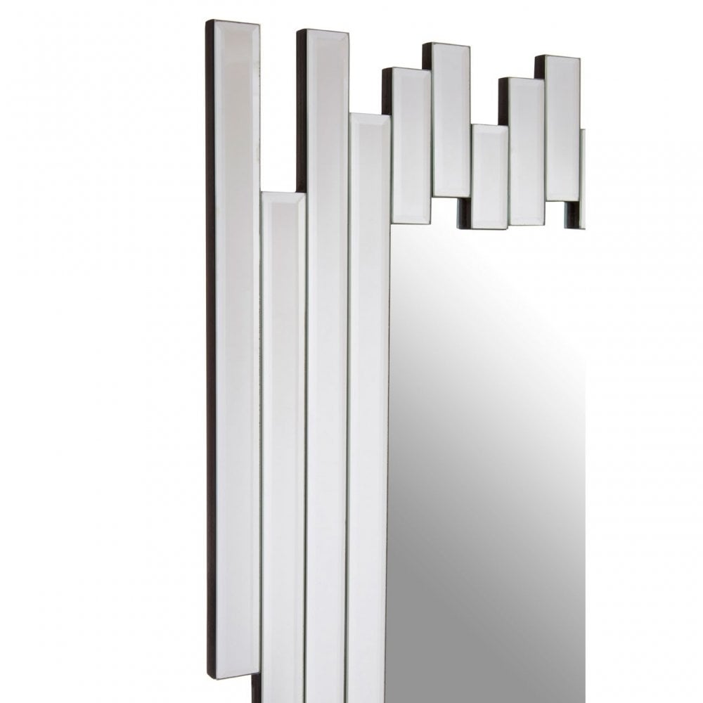 Puzzle Wall Mirror with Cut Out Frame Silver
