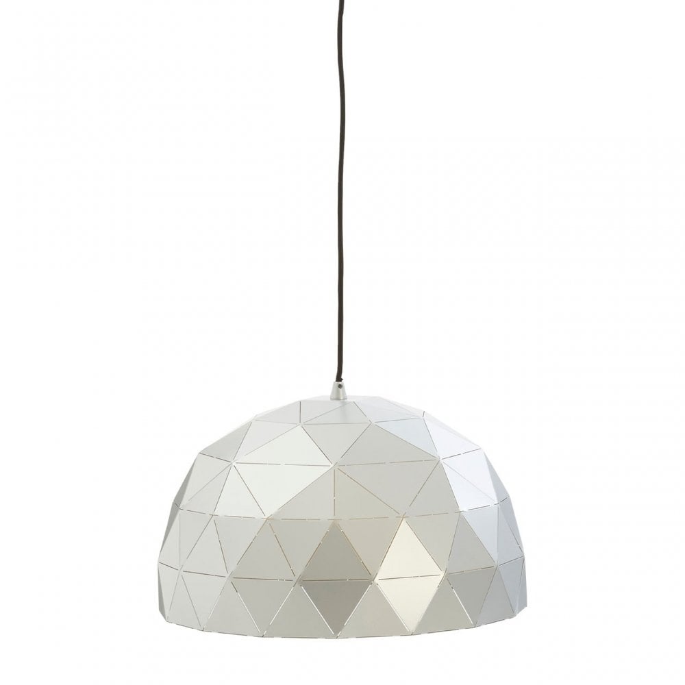 Mateo Small Silver Dome Pendant Light Silver