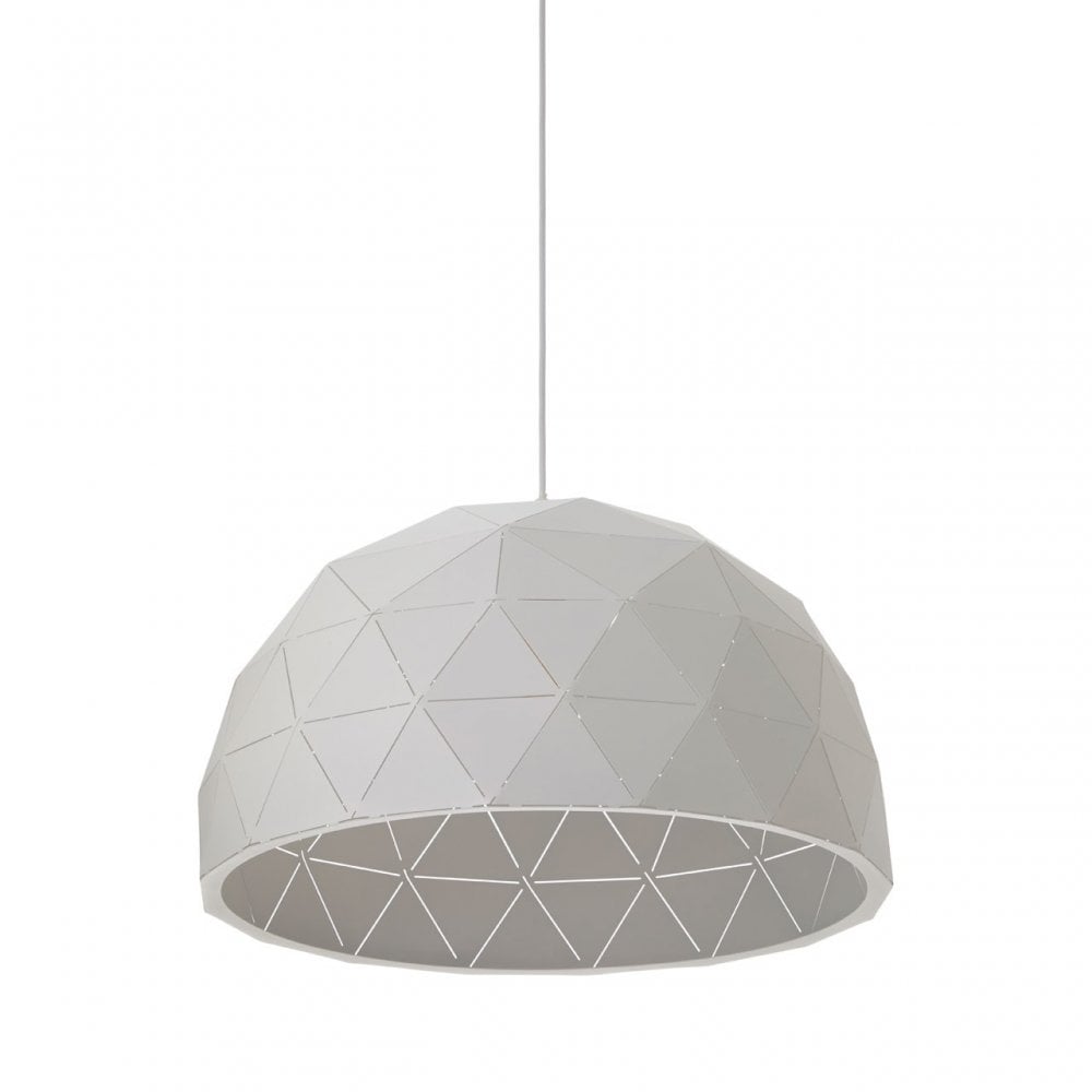 Geoi Medium White Dome Pendant Light White