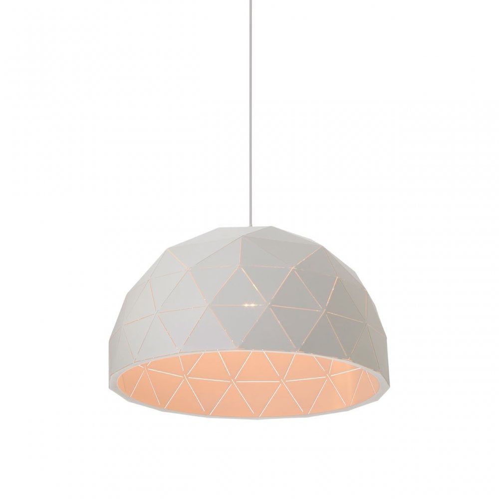 Geoi Medium White Dome Pendant Light White