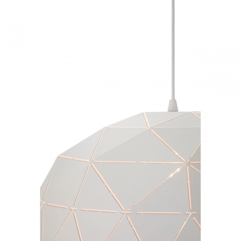 Geoi Medium White Dome Pendant Light White