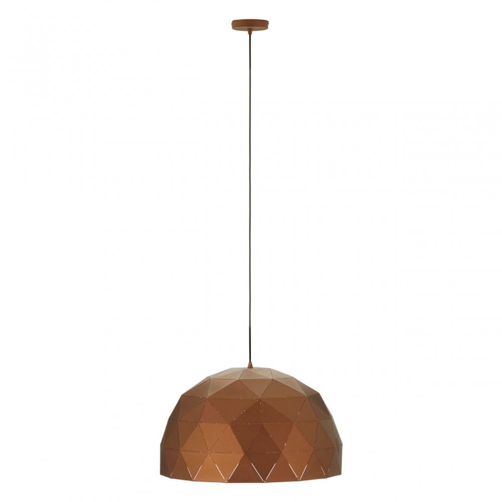 Geoi Large Coffee Dome Pendant Light Brown